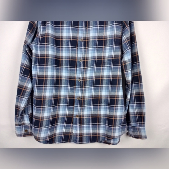Weatherproof Original Vintage Blue Plaid Flannel Shirt Medium - Picture 4 of 7